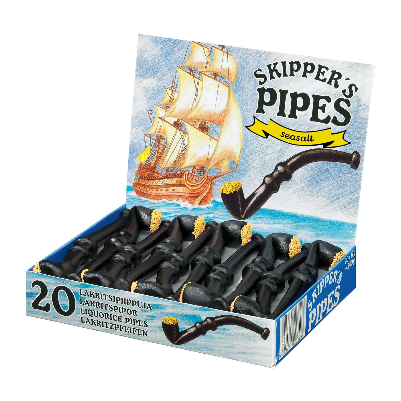Skippers Pipes - Liquorice & Sea Salt – Box of 20 (340g)