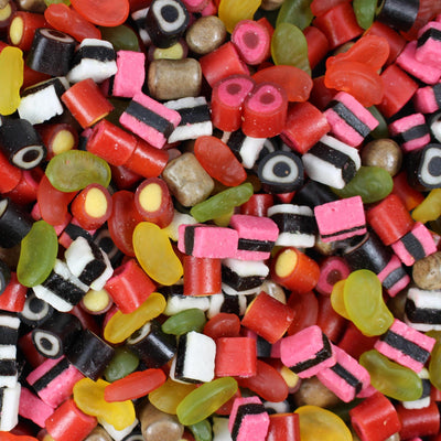 Toms Hit Mix – Mini Danish Liquorice, Wine Gums & Dragees. Danish Liquorice Allsorts